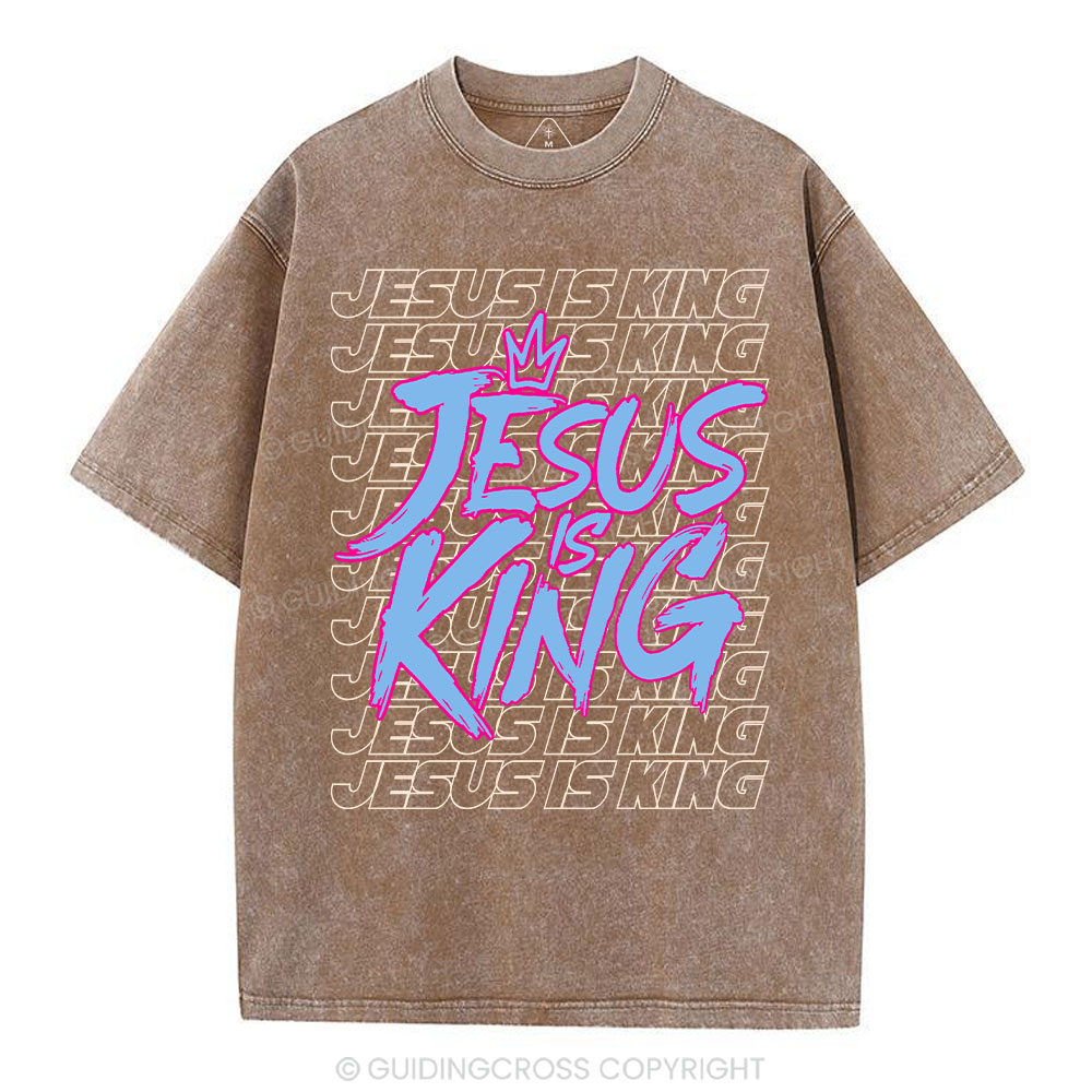 Jesus Is King Christian Washed T-Shirt