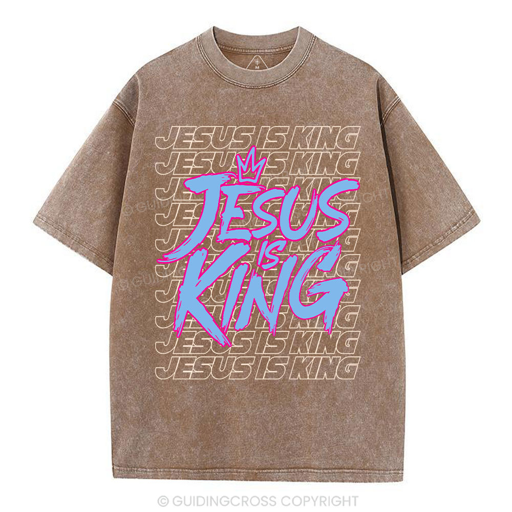 Jesus Is King Christian Washed T-Shirt