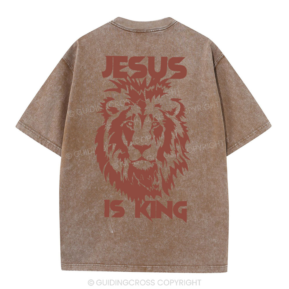 Jesus Is King Christian Washed T-Shirt