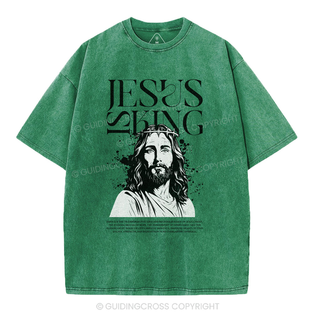 Jesus Is King Christian Washed T-Shirt