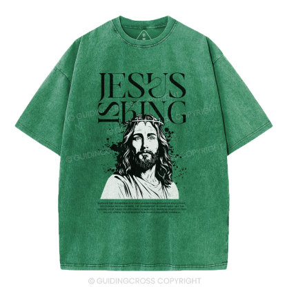 Jesus Is King Christian Washed T-Shirt