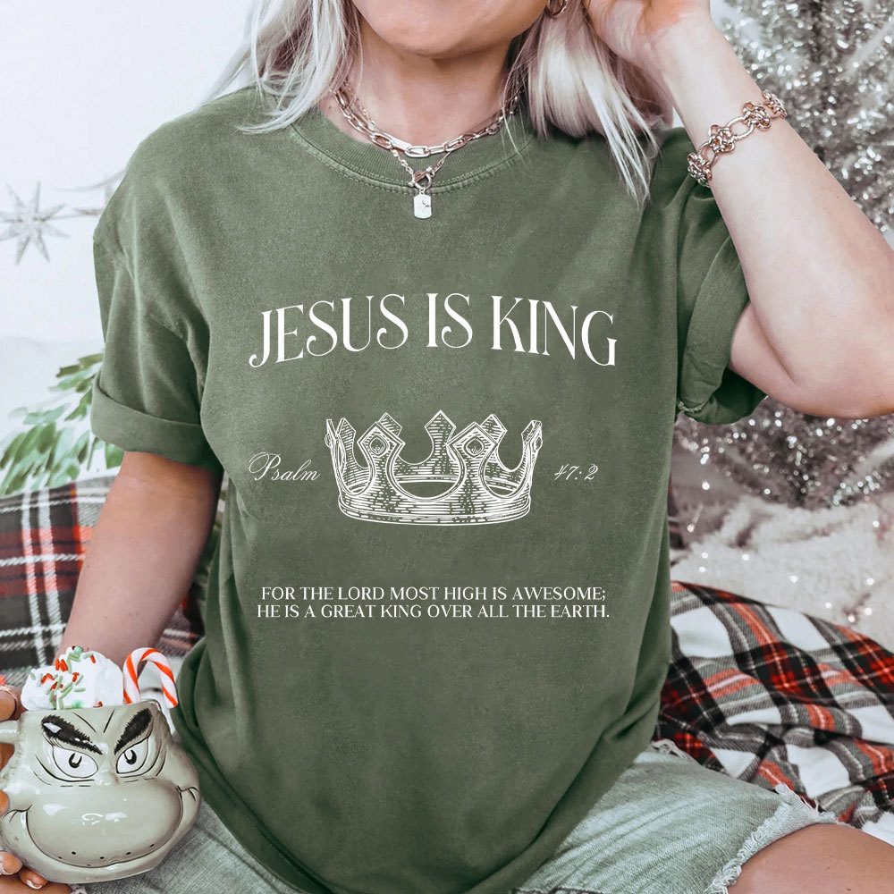 Jesus Is King Christian Washed T-Shirt