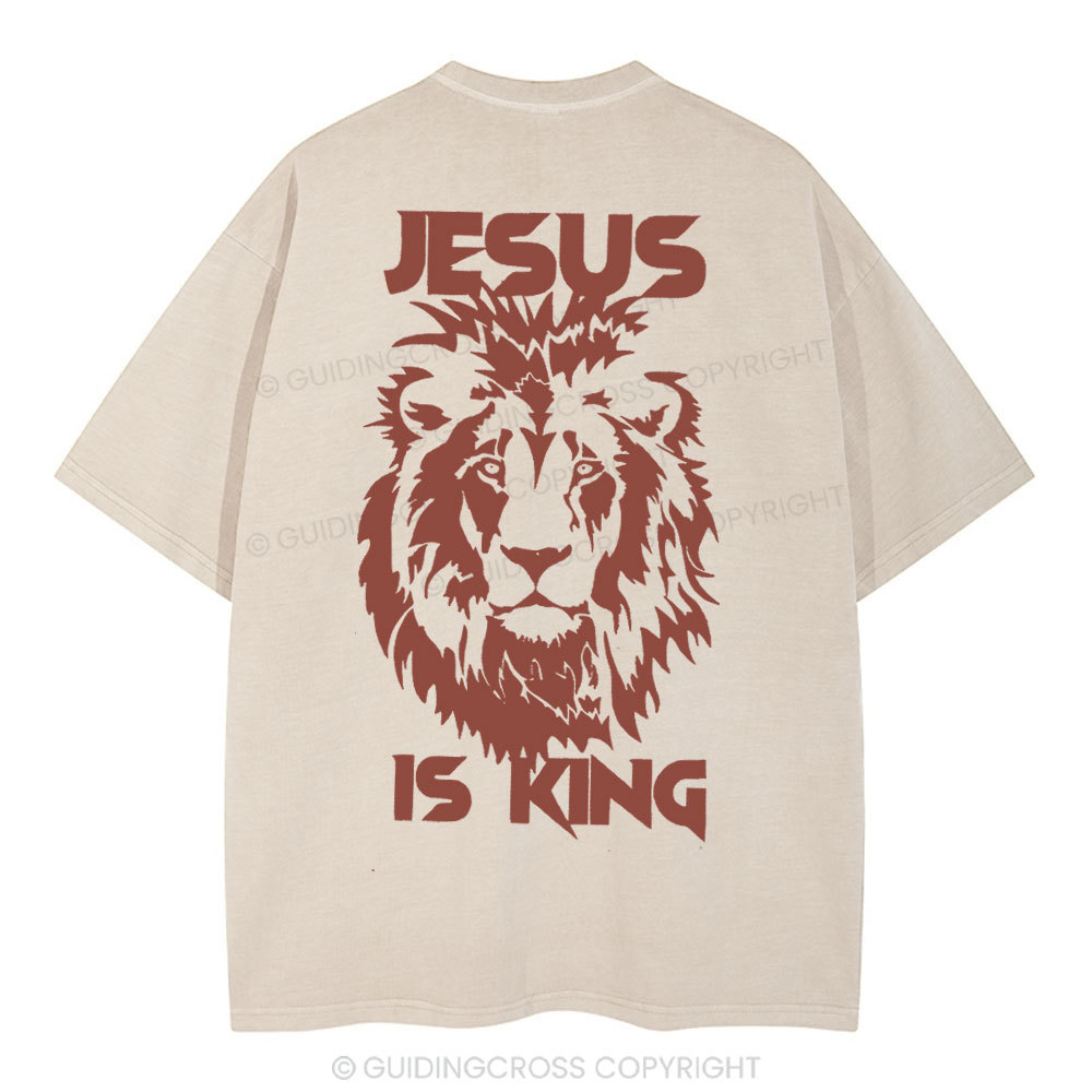 Jesus Is King Christian Washed T-Shirt