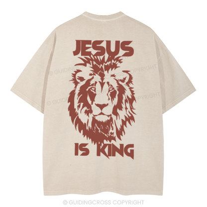 Jesus Is King Christian Washed T-Shirt