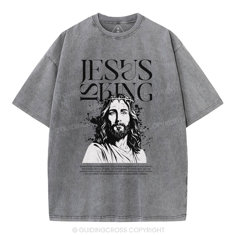 Jesus Is King Christian Washed T-Shirt