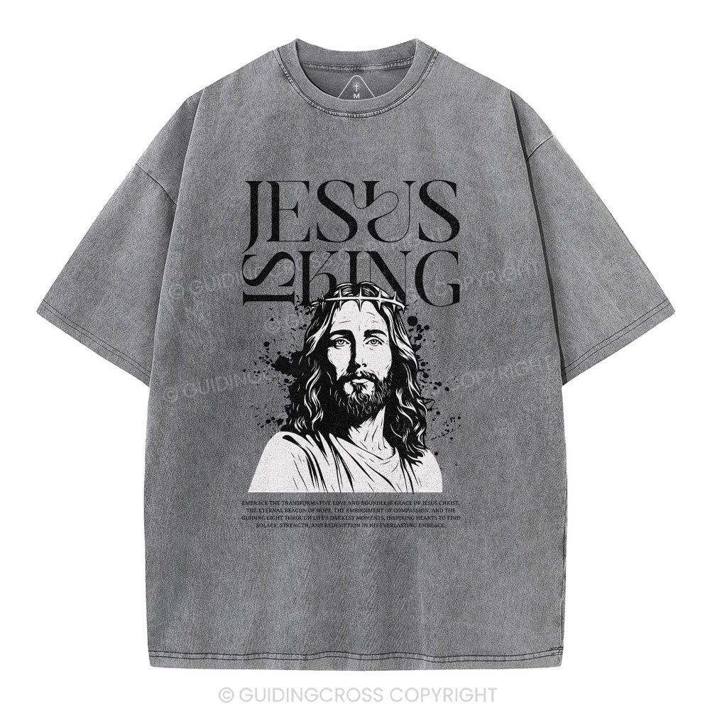 Jesus Is King Christian Washed T-Shirt