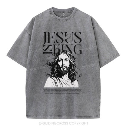 Jesus Is King Christian Washed T-Shirt