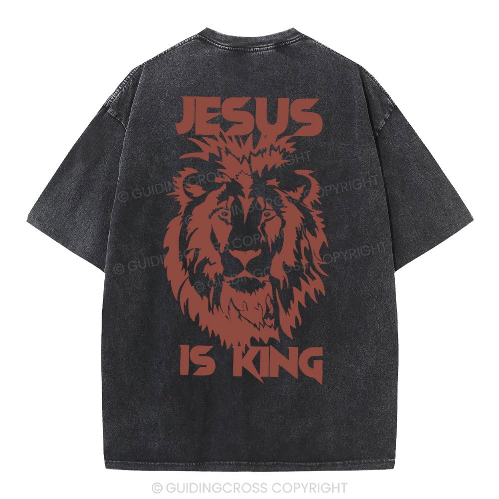 Jesus Is King Christian Washed T-Shirt