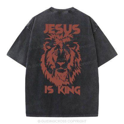 Jesus Is King Christian Washed T-Shirt