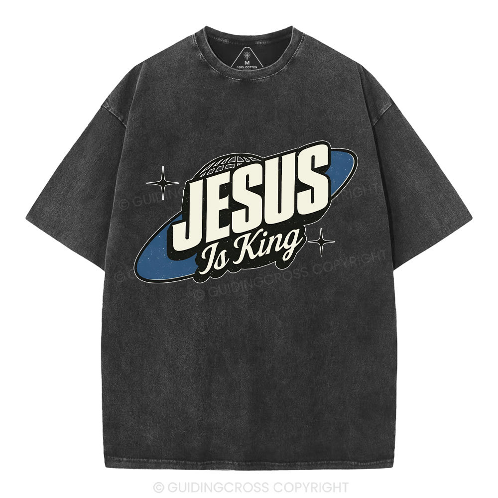 Jesus Is King Christian Washed T-Shirt