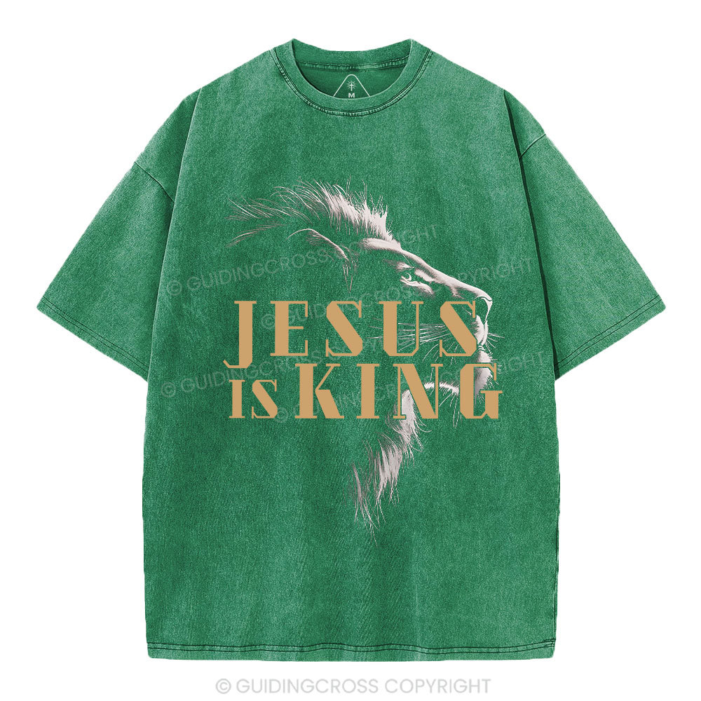 Jesus Is King Christian Washed T-Shirt