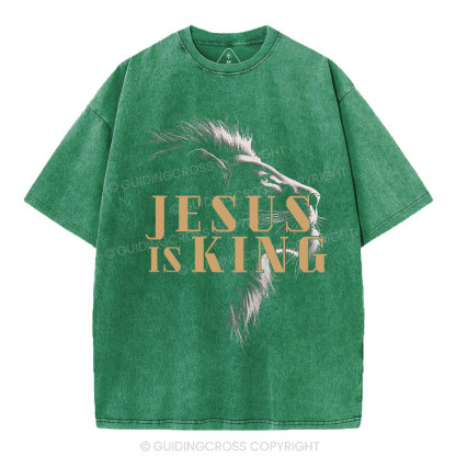 Jesus Is King Christian Washed T-Shirt