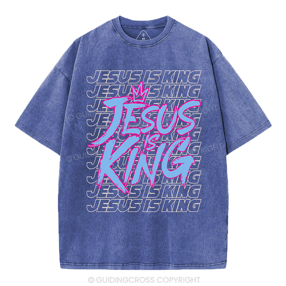 Jesus Is King Christian Washed T-Shirt
