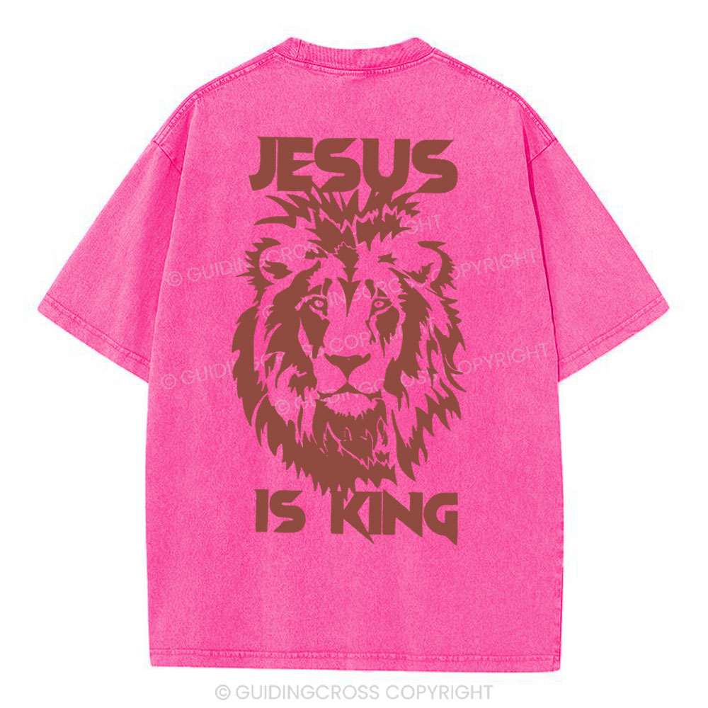 Jesus Is King Christian Washed T-Shirt