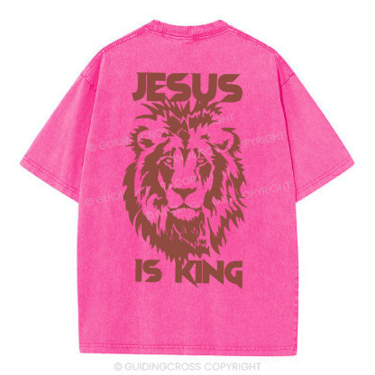 Jesus Is King Christian Washed T-Shirt