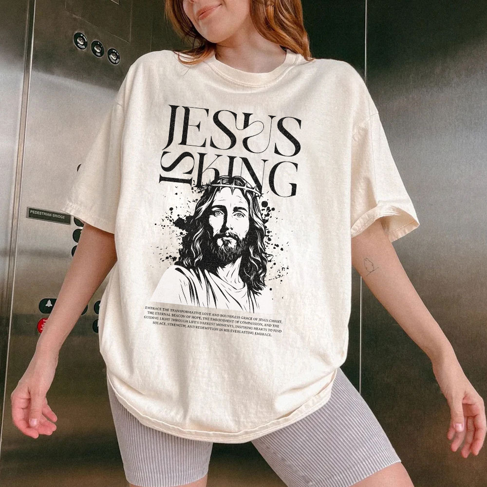 Jesus Is King Christian Washed T-Shirt
