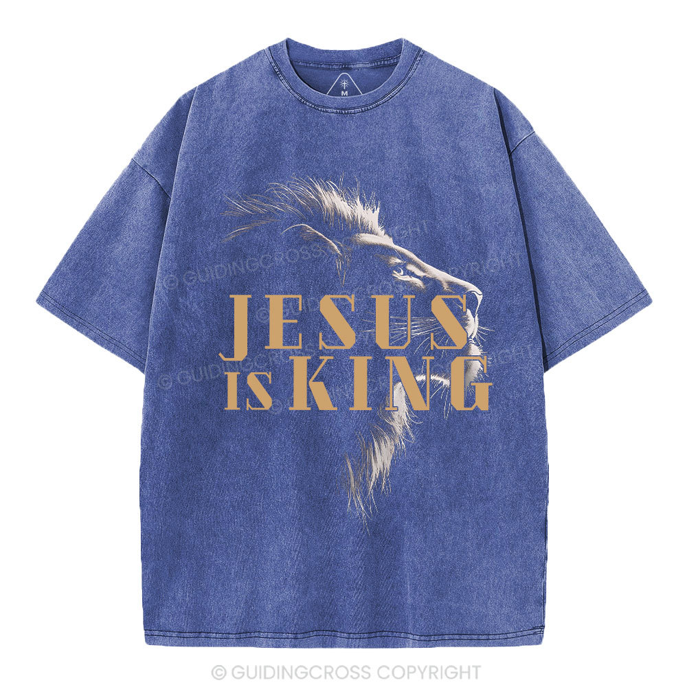 Jesus Is King Christian Washed T-Shirt
