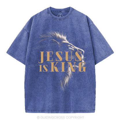 Jesus Is King Christian Washed T-Shirt
