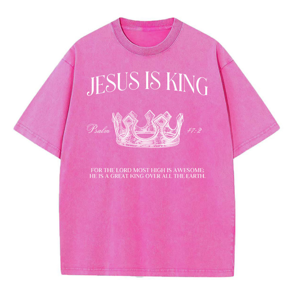 Jesus Is King Christian Washed T-Shirt