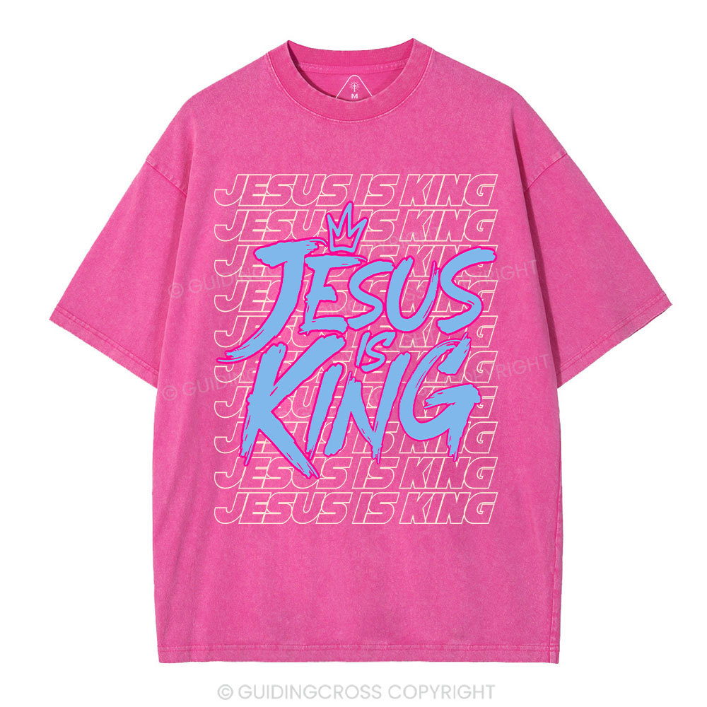 Jesus Is King Christian Washed T-Shirt