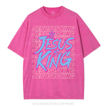 Jesus Is King Christian Washed T-Shirt