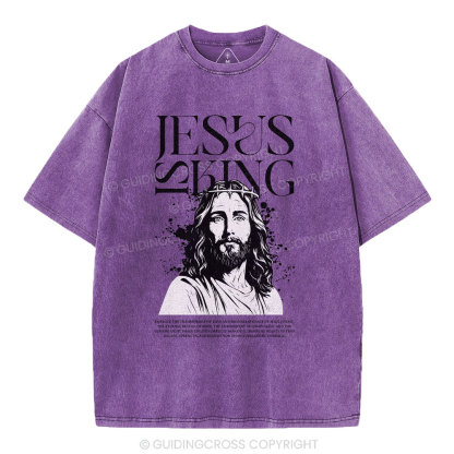 Jesus Is King Christian Washed T-Shirt