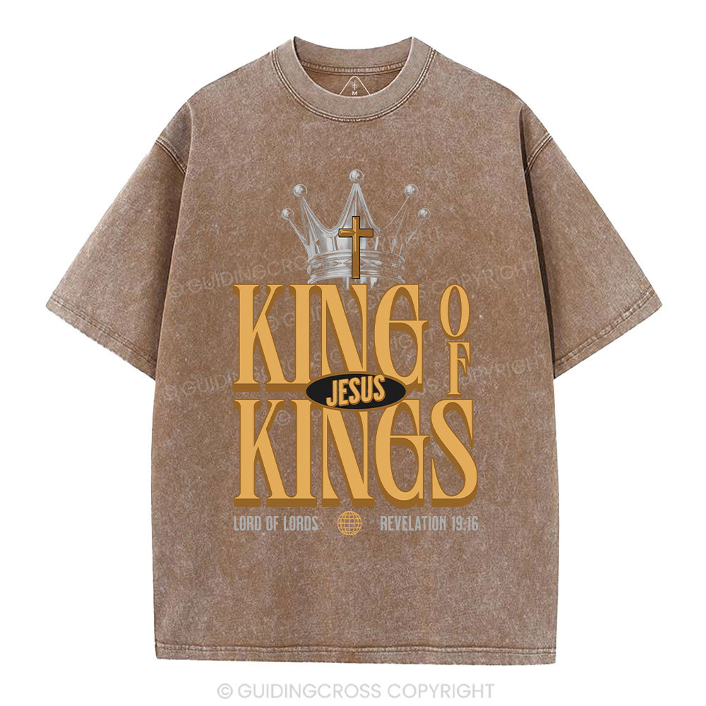 Jesus Is King Christian Washed T-Shirt
