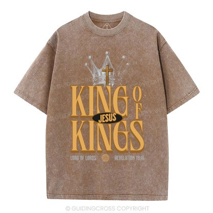 Jesus Is King Christian Washed T-Shirt