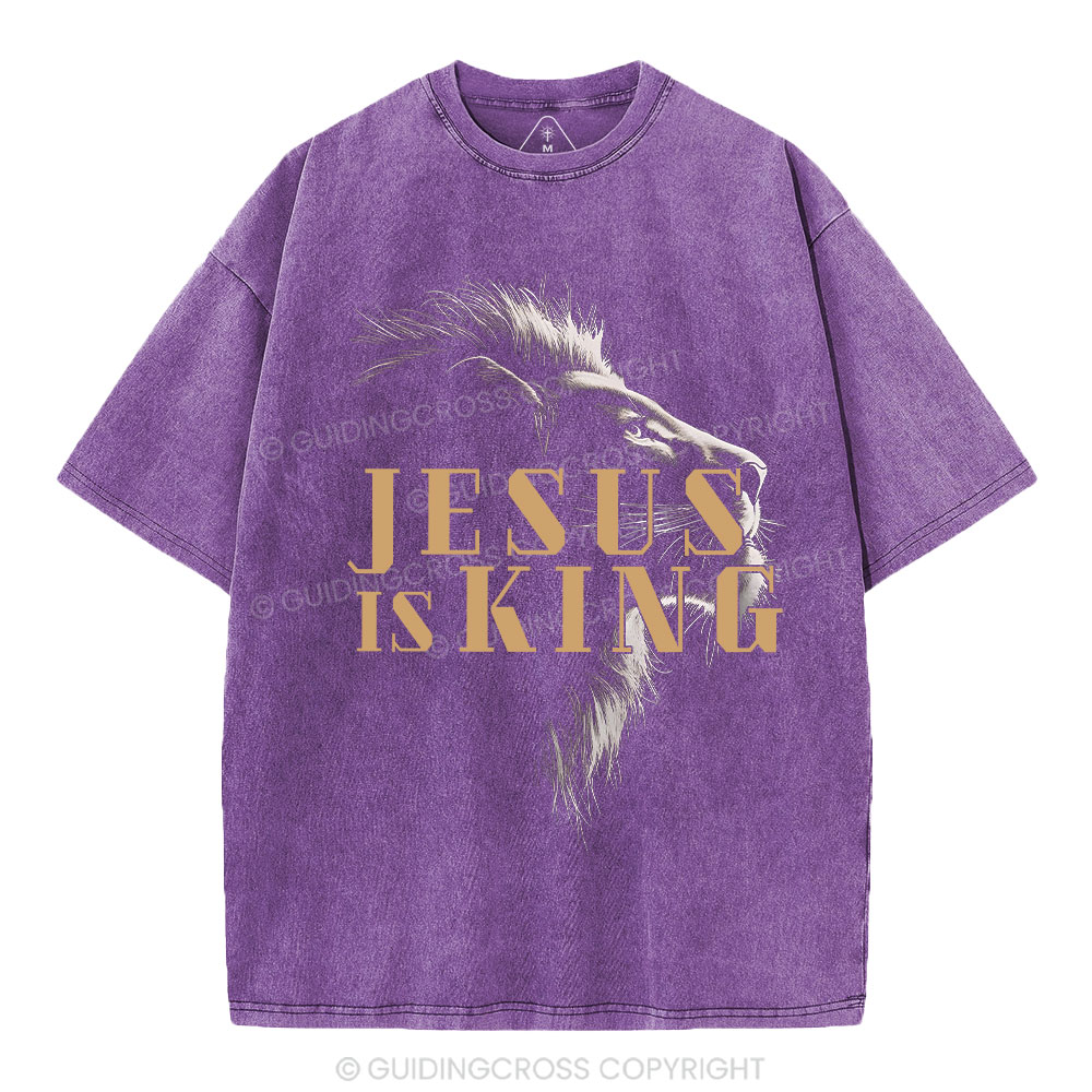 Jesus Is King Christian Washed T-Shirt