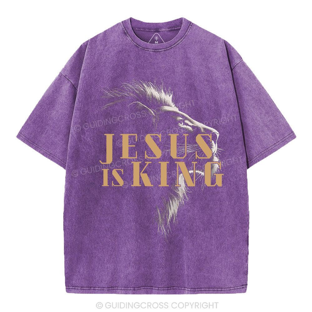 Jesus Is King Christian Washed T-Shirt