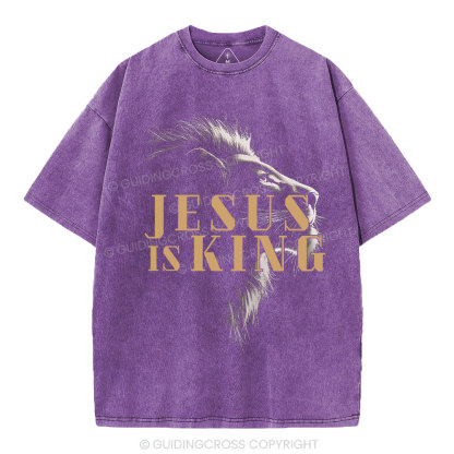 Jesus Is King Christian Washed T-Shirt