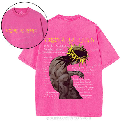 Jesus Is King Christian Washed T-Shirt 