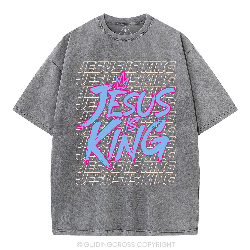 Jesus Is King Christian Washed T-Shirt