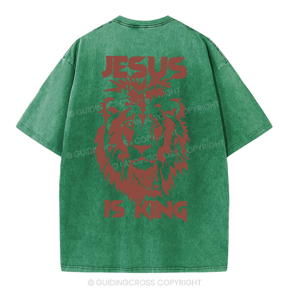 Jesus Is King Christian Washed T-Shirt