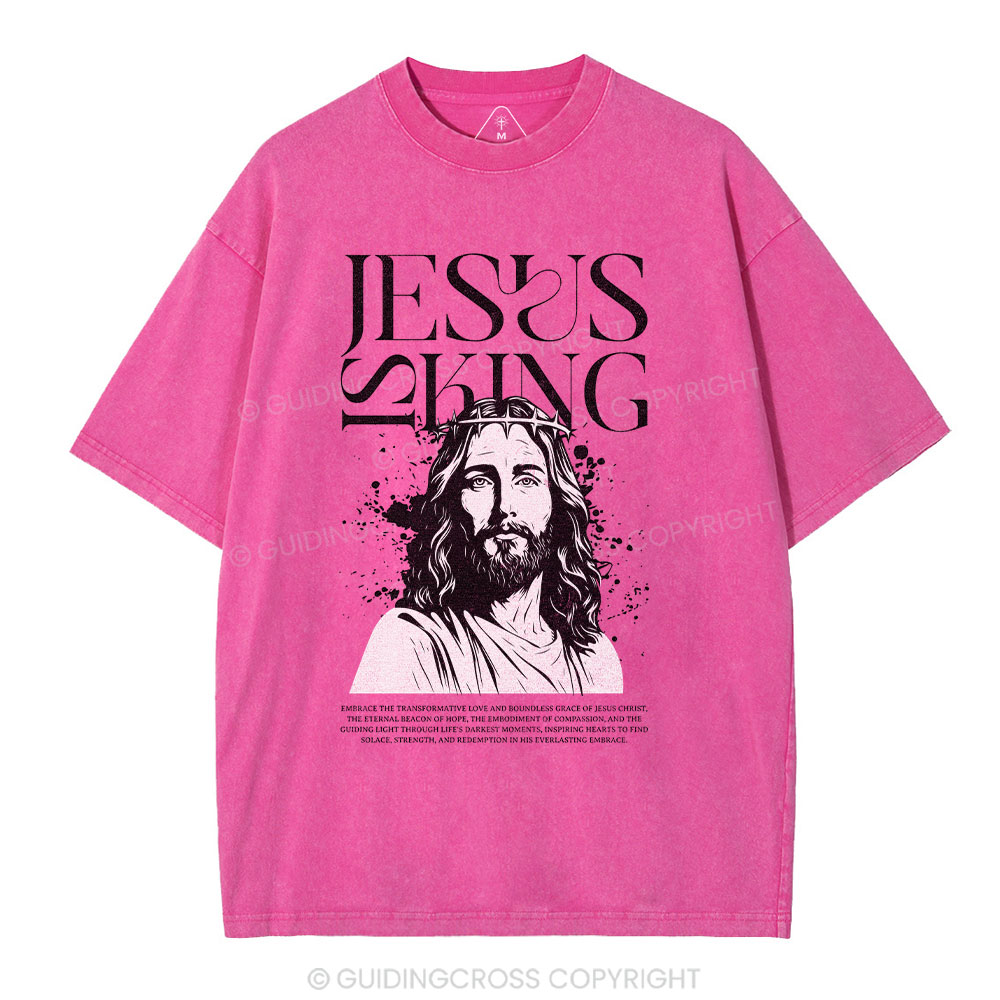 Jesus Is King Christian Washed T-Shirt