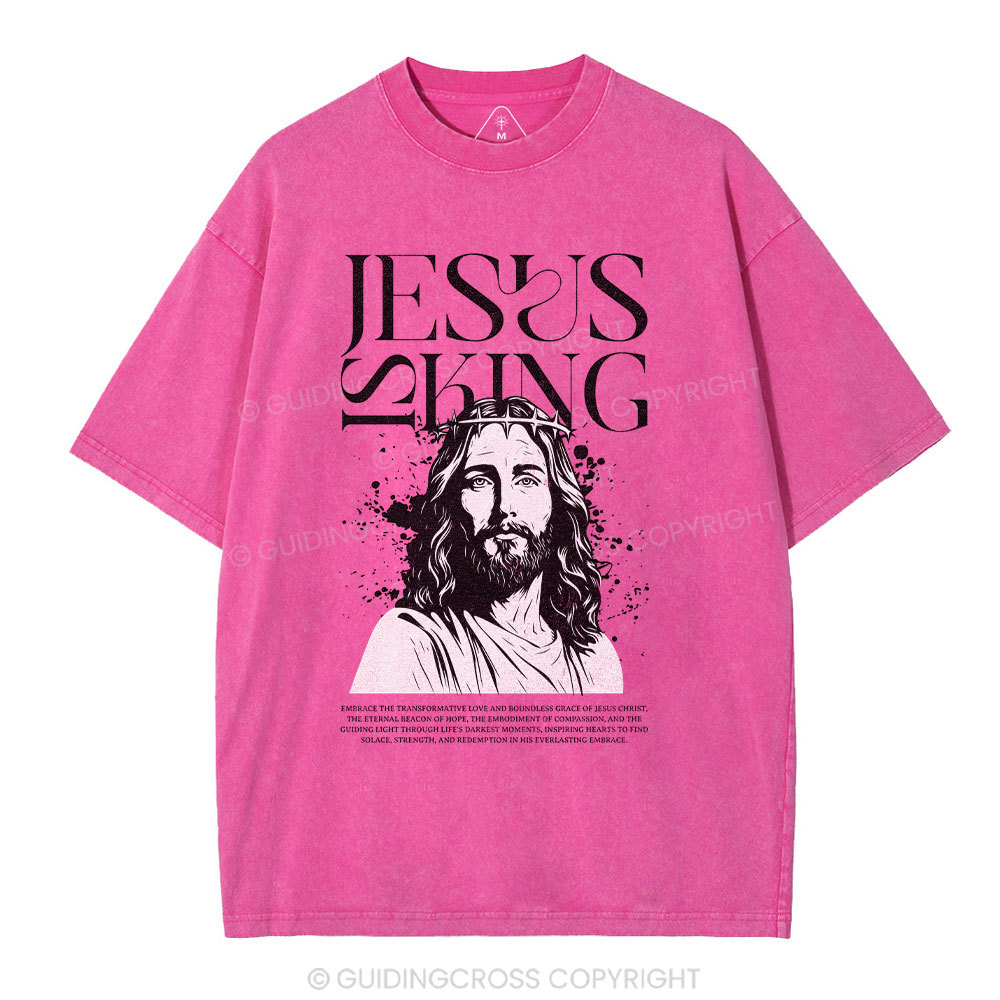 Jesus Is King Christian Washed T-Shirt