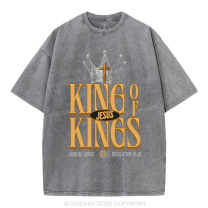Jesus Is King Christian Washed T-Shirt