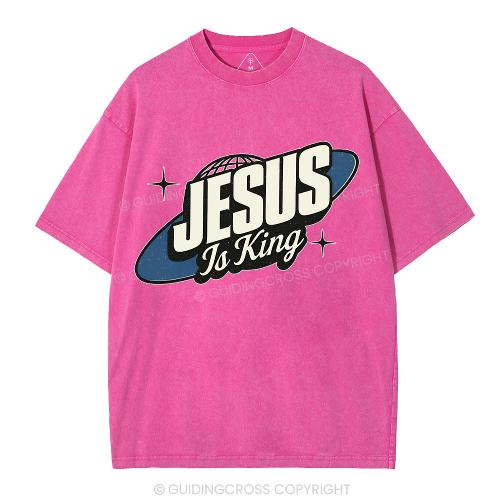 Jesus Is King Christian Washed T-Shirt