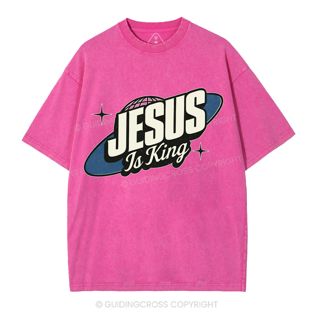 Jesus Is King Christian Washed T-Shirt
