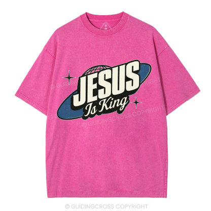 Jesus Is King Christian Washed T-Shirt