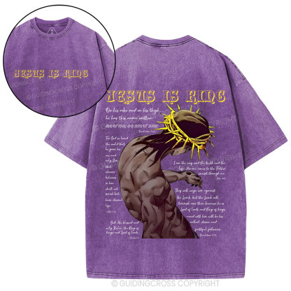 Jesus Is King Christian Washed T-Shirt 
