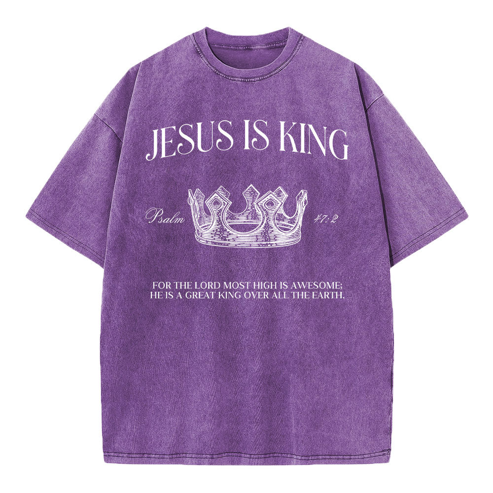 Jesus Is King Christian Washed T-Shirt