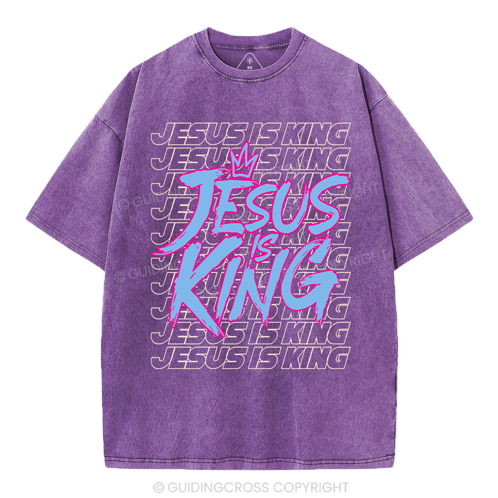 Jesus Is King Christian Washed T-Shirt