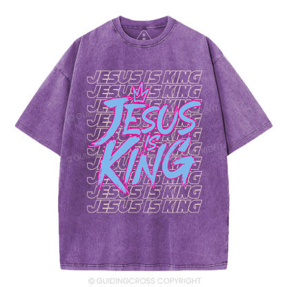 Jesus Is King Christian Washed T-Shirt