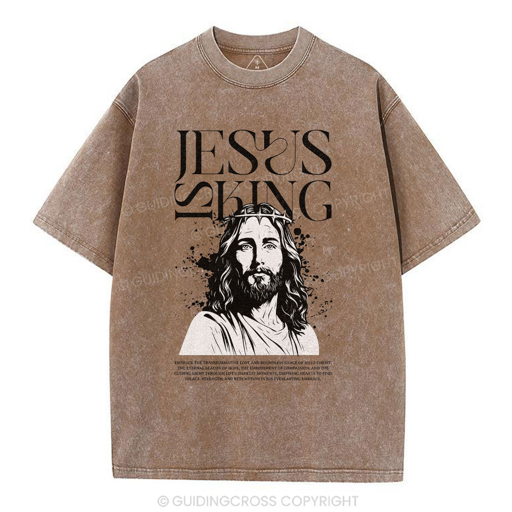 Jesus Is King Christian Washed T-Shirt