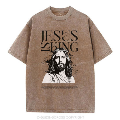 Jesus Is King Christian Washed T-Shirt