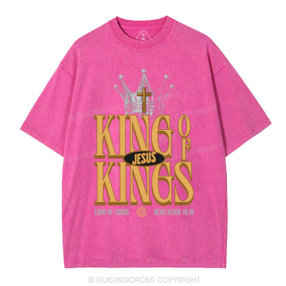 Jesus Is King Christian Washed T-Shirt