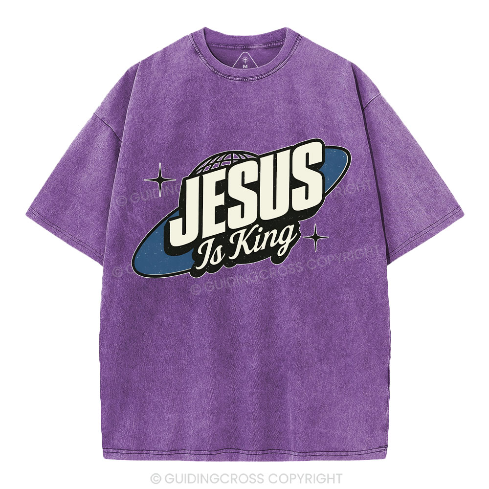 Jesus Is King Christian Washed T-Shirt