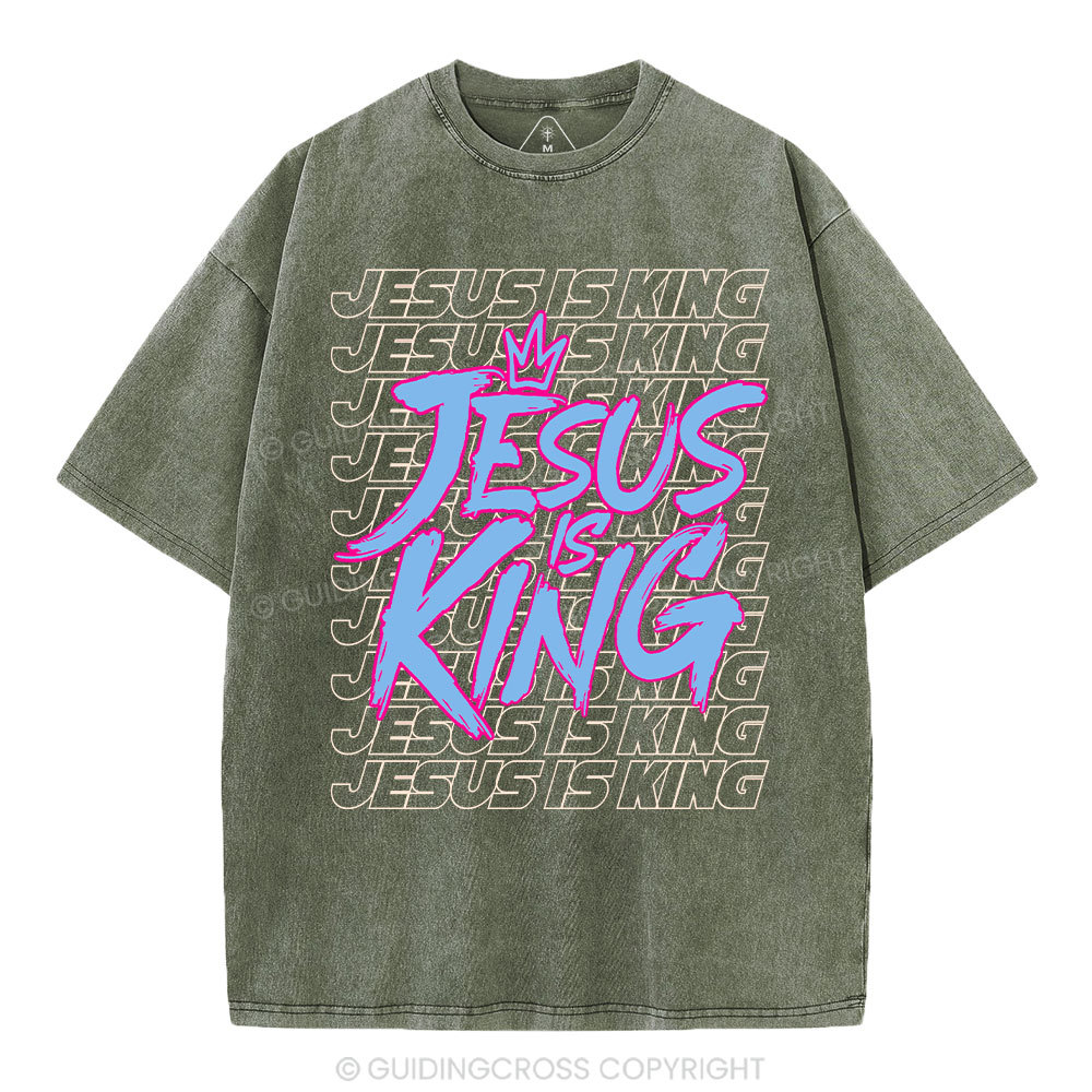 Jesus Is King Christian Washed T-Shirt