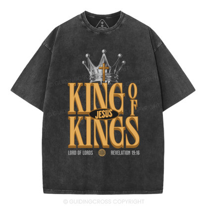 Jesus Is King Christian Washed T-Shirt